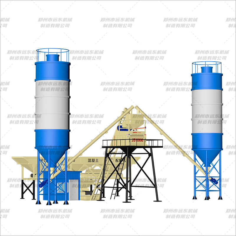HZS50（1000+3仓）混凝土搅拌站(图1)